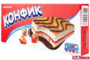ПИРОЖНОЕ "КОНФИК" С КЛУБНИЧНЫМ ДЖЕМОМ 150Г (CONFESTORY)