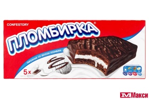 ПИРОЖНОЕ СО ВКУСОМ ПЛОМБИРА В ШОКОЛАДНОЙ ГЛАЗУРИ 200Г (ПЛОМБИРКА)