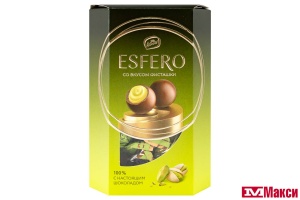 ШОКОЛАДНЫЕ КОНФЕТЫ "ESFERO" ИЗ МОЛОЧНОГО ШОКОЛАДА СО ВКУСОМ ФИСТАШКИ 186Г (КОНТИ)