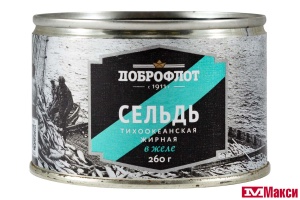 СЕЛЬДЬ ТИХООКЕАНСКАЯ В ЖЕЛЕ 260Г Ж/Б (ДОБРОФЛОТ)