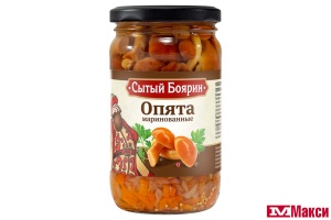 ГРИБЫ "СЫТЫЙ БОЯРИН" ОПЯТА МАРИНОВАННЫЕ 330Г СТ/Б