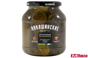 ОГУРЧИКИ "ПО-СТАРОРУССКИ" СОЛЕНЫЕ С ДУБОВЫМ ЛИСТОМ 670Г (ЛУКАШИНСКИЕ)