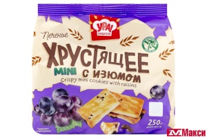 ПЕЧЕНЬЕ "ХРУСТЯЩЕЕ MINI С ИЗЮМОМ" 250Г (УРА КОНДИТЕРЫ)