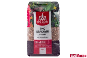 КРУПА РИС "РУБИН" КРАСНОЗЕРНЫЙ 800Г ПАКЕТ (АГРО-АЛЬЯНС ЭКСТРА)