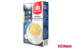 ХЛОПЬЯ ПШЕННО-РИСОВЫЕ НЕ ТРЕБУЮЩИЕ ВАРКИ 400Г (АГРО-АЛЬЯНС)