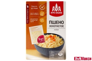 КРУПА ПШЕНО ЗОЛОТИСТОЕ 5Х80Г ВАРОЧНЫЕ ПАКЕТЫ (АГРО-АЛЬЯНС)