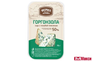 СЫР "ГОРГОНЗОЛА" С ГОЛУБОЙ ПЛЕСЕНЬЮ 50% 75Г (ФЕРМА БРАТЬЕВ ПЕТРОВЫХ)(БЗМЖ)