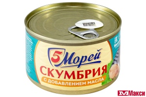 СКУМБРИЯ (5 МОРЕЙ) ДАЛЬНЕВОСТОЧНАЯ НАТУР.С Д/М 240Г Ж/Б