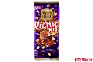 ШОКОЛАД "АЛЬПЕН ГОЛД" PICNIC MIX 130Г (МОН'ДЭЛИС РУСЬ) 