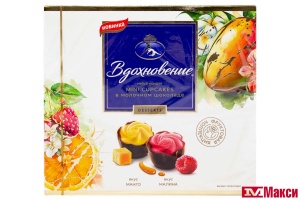 ШОКОЛАДНЫЕ КОНФЕТЫ "ВДОХНОВЕНИЕ" MINI CUPCAKES МАНГО-МАЛИНА 102Г (КРАСНЫЙ ОКТЯБРЬ)