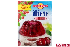 ЖЕЛЕ СУХОЕ БЫСТРОГО ПРИГОТОВЛЕНИЯ "ВКУС ВИШНИ" 50Г (РУССКИЙ ПРОДУКТ) 