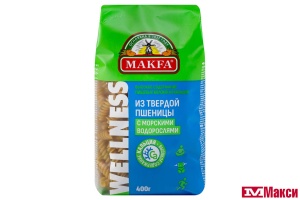 МАКАРОННЫЕ ИЗДЕЛИЯ "WELLNESS" С ВОДОРОСЛЯМИ СПИРАЛИ 400Г (МАКФА)