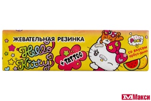 ЖЕВАТЕЛЬНАЯ РЕЗИНКА "HELLO KITTY" СО ВКУСОМ АРБУЗ-ДЫНЯ 25Г