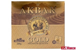 ЧАЙ "АКБАР" GOLD ЧЕРНЫЙ 100ПАКЕТИКОВ (AKBAR) 