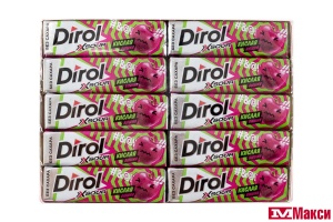 ЖЕВАТЕЛЬНАЯ РЕЗИНКА "DIROL" X SOUR КИСЛАЯ ВИШНЯ 13,6Г (МОН' ДЭЛИС РУСЬ)