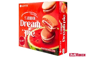 ПЕЧЕНЬЕ "ДРИМ ПАЙ" СО ВКУСОМ АРБУЗА 12ШТХ23Г (ЛОТТЕ)