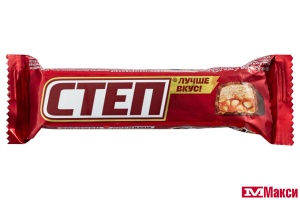 ШОКОЛАДНЫЙ БАТОНЧИК "СТЕП" НУГА,АРАХИС И КАРАМЕЛЬ 46Г (СЛАВЯНКА)