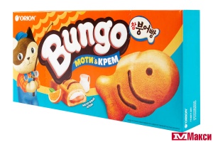 ПИРОЖНОЕ "BUNGO" С НАЧИНКОЙ МОЛОКО-АПЕЛЬСИН 4ШТХ30Г (ОРИОН)