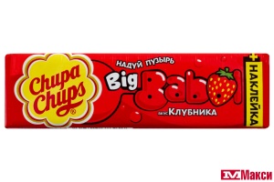ЖЕВАТЕЛЬНАЯ РЕЗИНКА "БИГ БАБОЛ" 20Г (Ч-ЧУПС) (со вкусом клубники)