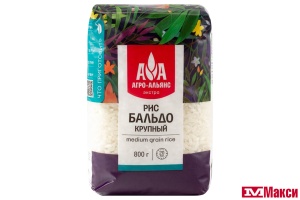 КРУПА РИС "АГРО-АЛЬЯНС" БАЛЬДО СРЕДНЕЗЕРНЫЙ 800Г ПАКЕТ