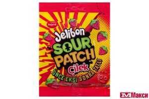 ЖЕВАТЕЛЬНЫЙ МАРМЕЛАД "JELIBON SOUR PATCH СILEK" КИСЛО-СЛАДКИЙ КЛУБНИКА 80Г (KENT)