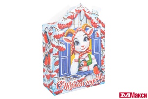 НОВОГОДНИЙ ПОДАРОК "ДОМИК МАМЫ КОЗОЧКИ. РАСКРАСКА" КАРТОН 600Г (МАКСИ)