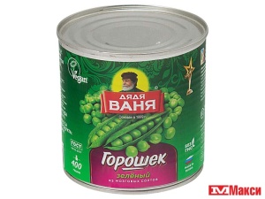 ГОРОШЕК ЗЕЛЕНЫЙ КОНСЕРВИРОВАННЫЙ "ДЯДЯ ВАНЯ" 400Г Ж/Б