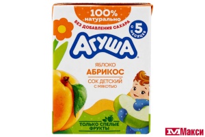 СОК "АГУША" 200МЛ ТЕТРА-ПАК (ВБД) (ДЕТСКОЕ ПИТАНИЕ)(яблоко и абрикос с мякотью (с 5 мес.))