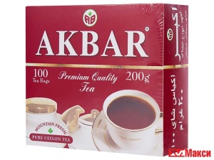 чай "акбар" 100 пакетиков с ярлычками (akbar)