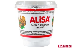 ШОКОЛАДНАЯ ПАСТА "АЛИСА" 350Г ПЛ/Б (с фундуком и какао)